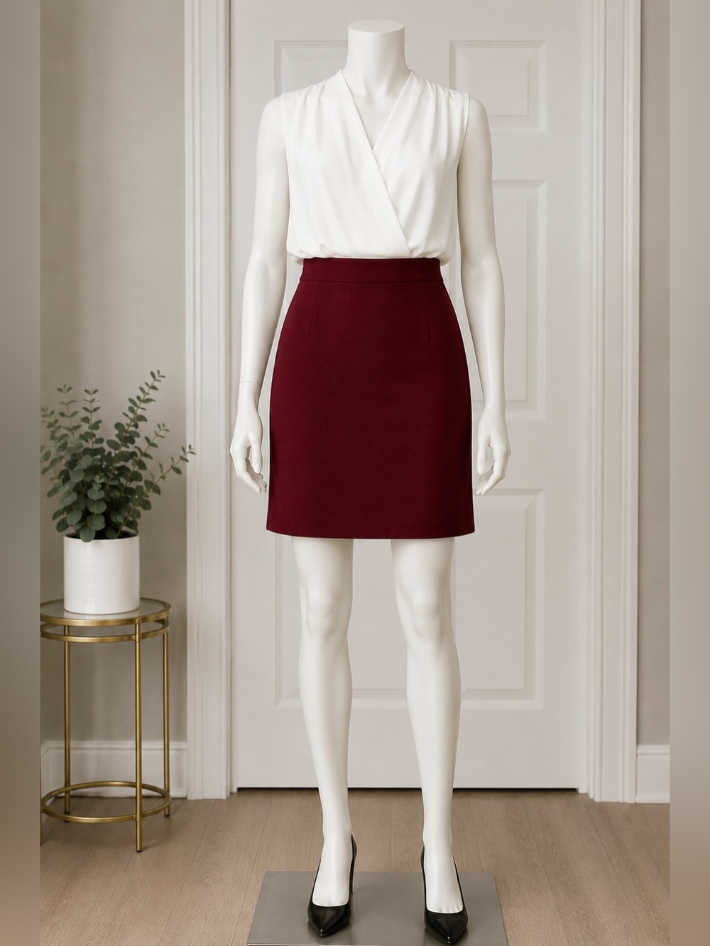 Kasper Deep Burgundy Skirt